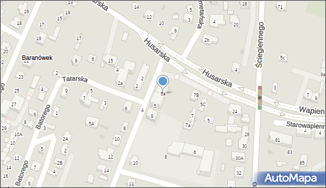 Kielce, Chodkiewicza Jana Karola, hetm., 5a, mapa Kielc