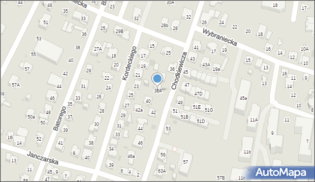 Kielce, Chodkiewicza Jana Karola, hetm., 38A, mapa Kielc