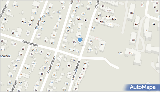 Kielce, Chodkiewicza Jana Karola, hetm., 46b, mapa Kielc