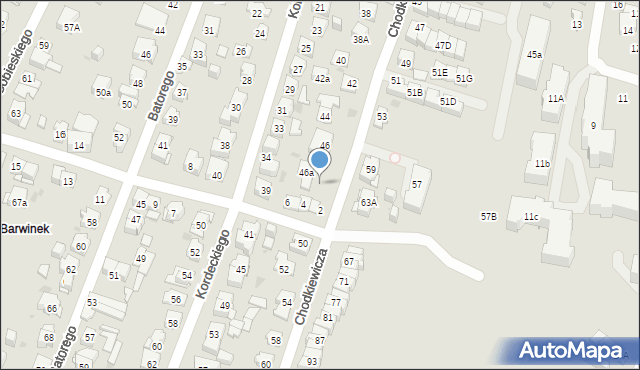 Kielce, Chodkiewicza Jana Karola, hetm., 46c, mapa Kielc