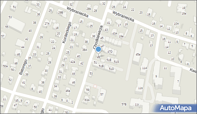 Kielce, Chodkiewicza Jana Karola, hetm., 49, mapa Kielc