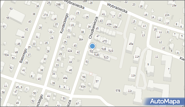 Kielce, Chodkiewicza Jana Karola, hetm., 51A, mapa Kielc