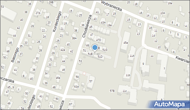 Kielce, Chodkiewicza Jana Karola, hetm., 51C, mapa Kielc