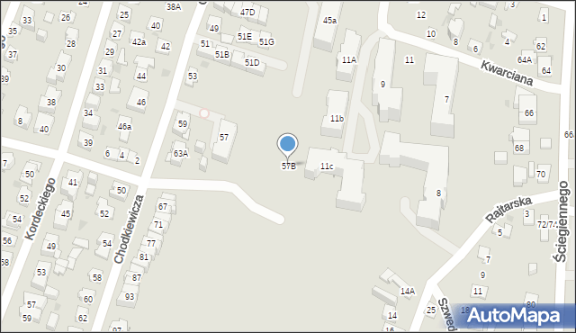 Kielce, Chodkiewicza Jana Karola, hetm., 57B, mapa Kielc