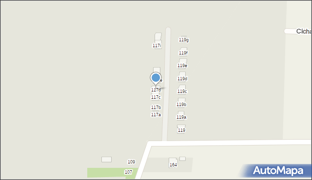 Kielce, Chabrowa, 117d, mapa Kielc