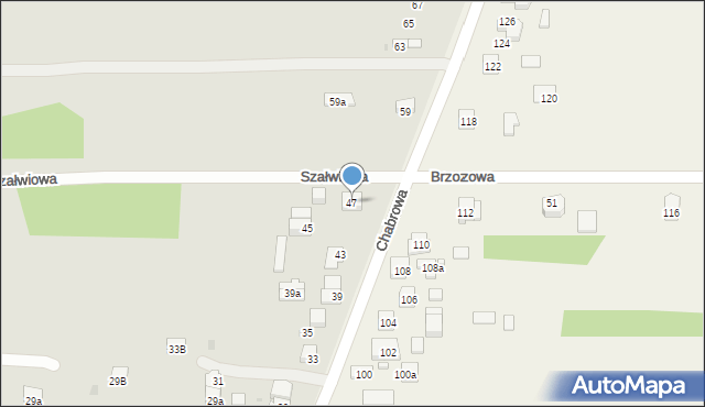 Kielce, Chabrowa, 47, mapa Kielc