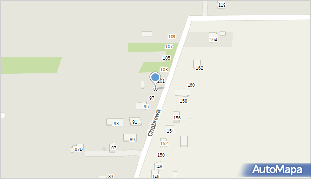 Kielce, Chabrowa, 99, mapa Kielc