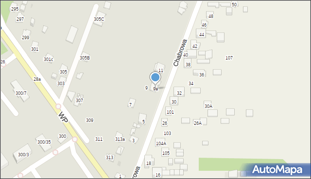 Kielce, Chabrowa, 9a, mapa Kielc