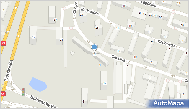 Kielce, Chopina Fryderyka, 11, mapa Kielc