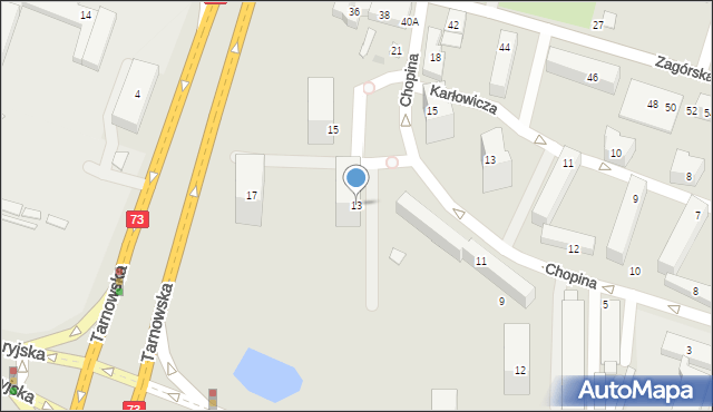 Kielce, Chopina Fryderyka, 13, mapa Kielc