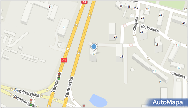 Kielce, Chopina Fryderyka, 17, mapa Kielc