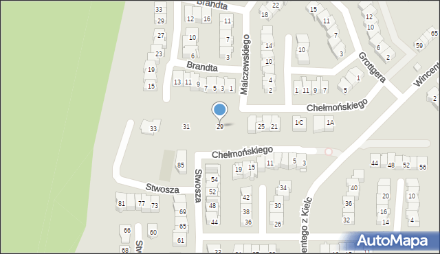 Kielce, Chełmońskiego Józefa, 29, mapa Kielc