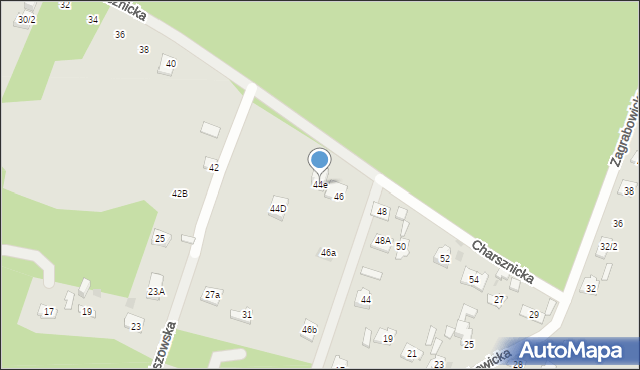 Kielce, Charsznicka, 44e, mapa Kielc