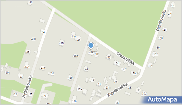 Kielce, Charsznicka, 48A, mapa Kielc