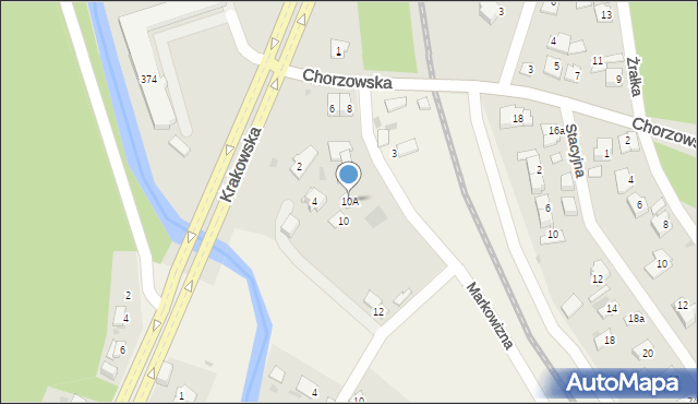 Kielce, Chorzowska, 10A, mapa Kielc