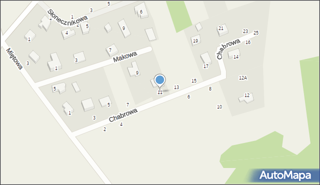 Kielno, Chabrowa, 11, mapa Kielno