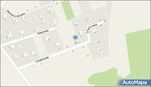 Kielno, Chabrowa, 15, mapa Kielno