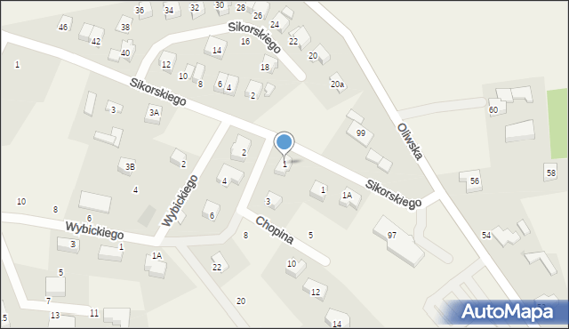 Kielno, Chopina Fryderyka, 1, mapa Kielno