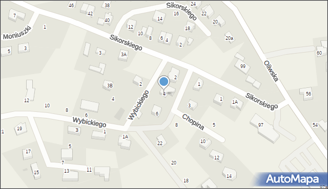 Kielno, Chopina Fryderyka, 4, mapa Kielno