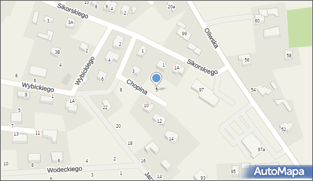 Kielno, Chopina Fryderyka, 5, mapa Kielno