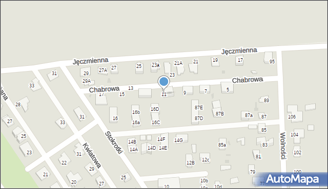 Knurów, Chabrowa, 11, mapa Knurów