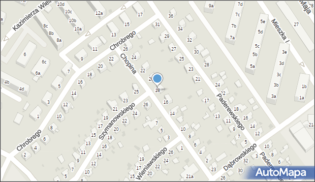 Knurów, Chopina Fryderyka, 18, mapa Knurów