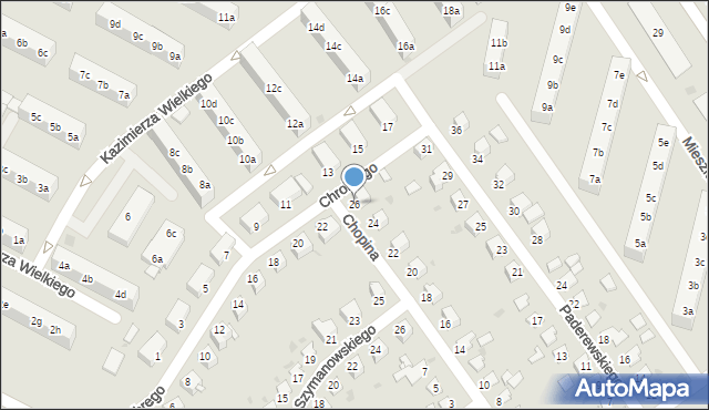 Knurów, Chopina Fryderyka, 26, mapa Knurów
