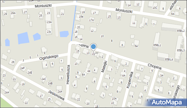 Kobyłka, Chopina Fryderyka, 11, mapa Kobyłka