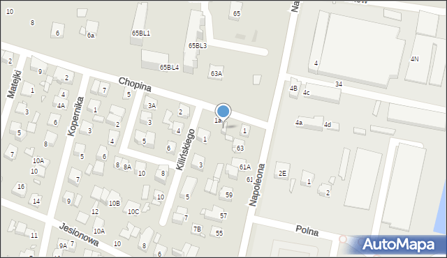 Kobyłka, Chopina Fryderyka, 3, mapa Kobyłka