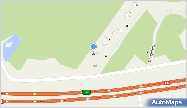 Koleczkowo, Chabrowa, 21, mapa Koleczkowo