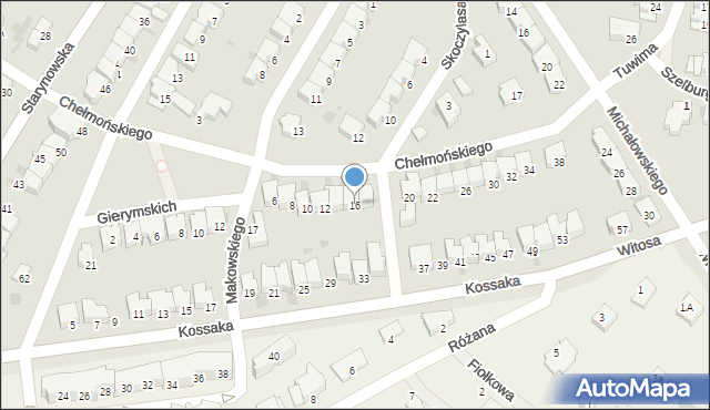 Kołobrzeg, Chełmońskiego Józefa, 16, mapa Kołobrzegu
