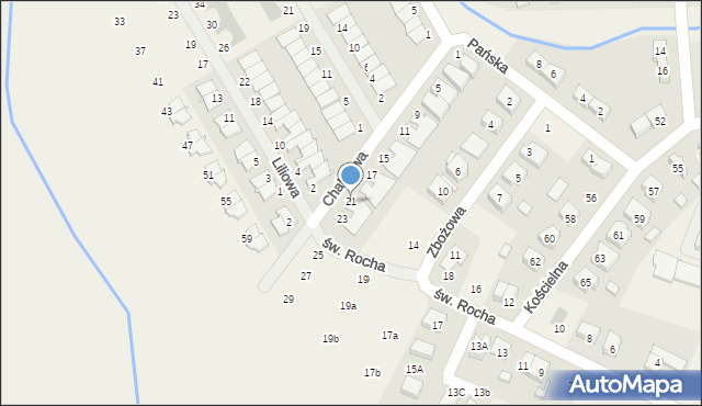 Komorniki, Chabrowa, 21, mapa Komorniki