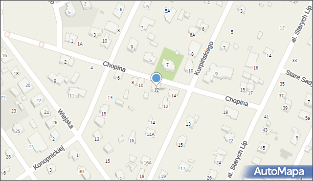 Komorów, Chopina Fryderyka, 12, mapa Komorów