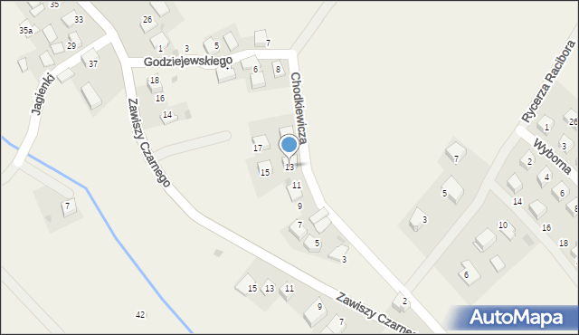 Kończyce, Chodkiewicza Jana Karola, hetm., 13, mapa Kończyce