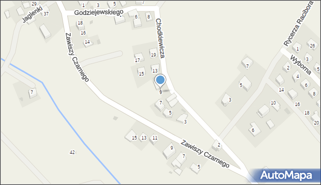 Kończyce, Chodkiewicza Jana Karola, hetm., 9, mapa Kończyce
