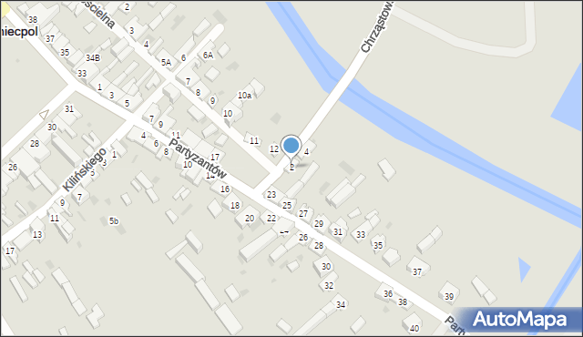 Koniecpol, Chrząstowska, 2, mapa Koniecpol