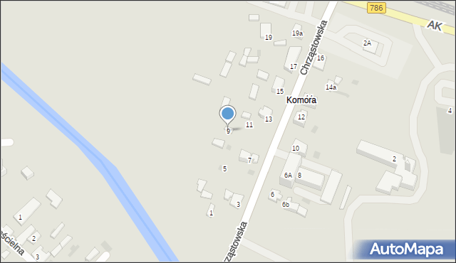 Koniecpol, Chrząstowska, 9, mapa Koniecpol