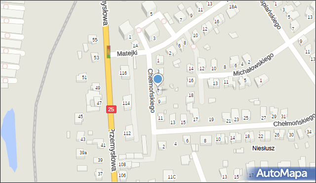 Konin, Chełmońskiego Józefa, 7, mapa Konina