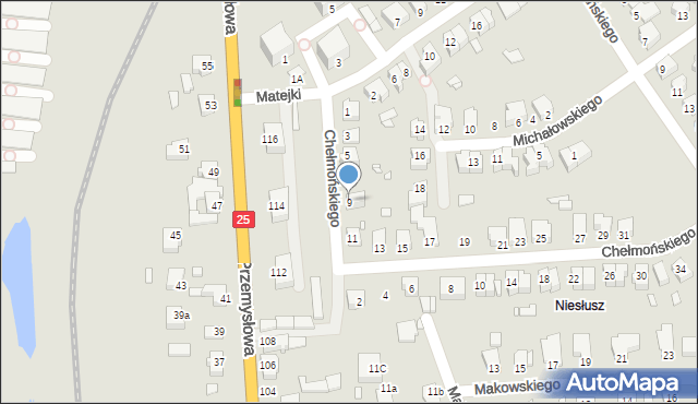 Konin, Chełmońskiego Józefa, 9, mapa Konina