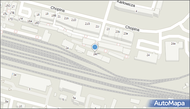 Konin, Chopina Fryderyka, 14c, mapa Konina