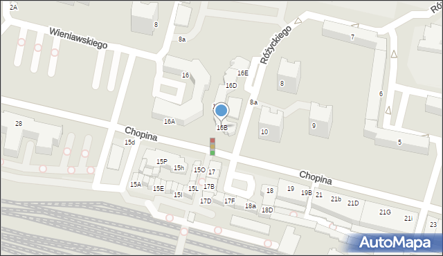 Konin, Chopina Fryderyka, 16B, mapa Konina