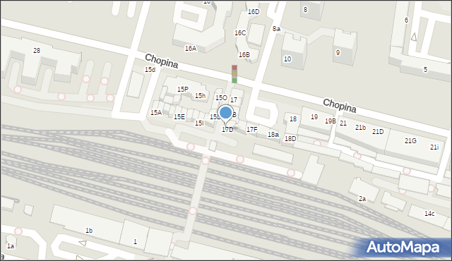 Konin, Chopina Fryderyka, 17D, mapa Konina