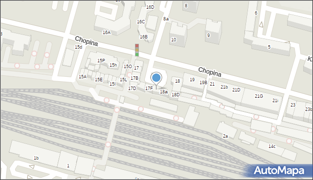Konin, Chopina Fryderyka, 18B, mapa Konina