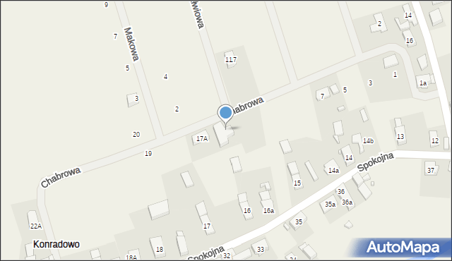 Konradowo, Chabrowa, 17, mapa Konradowo