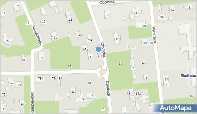 Konstancin-Jeziorna, Chylicka, 22, mapa Konstancin-Jeziorna