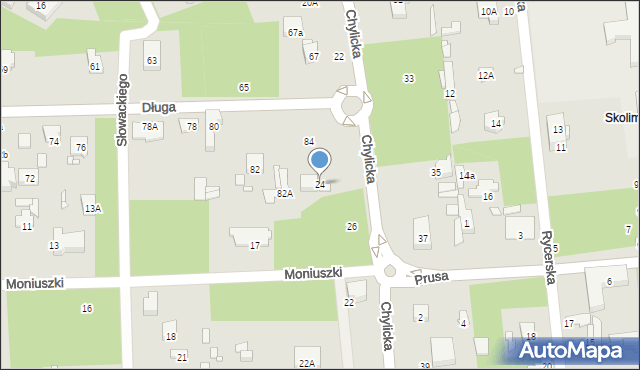 Konstancin-Jeziorna, Chylicka, 24, mapa Konstancin-Jeziorna