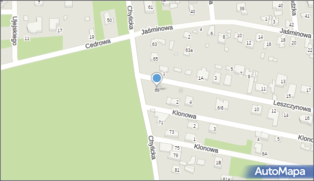 Konstancin-Jeziorna, Chylicka, 69, mapa Konstancin-Jeziorna