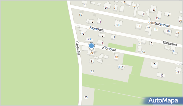 Konstancin-Jeziorna, Chylicka, 79, mapa Konstancin-Jeziorna