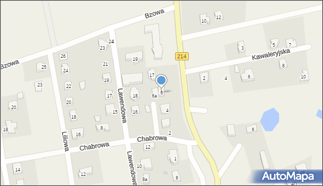 Kościerzyna-Wybudowanie, Chabrowa, 6, mapa Kościerzyna-Wybudowanie