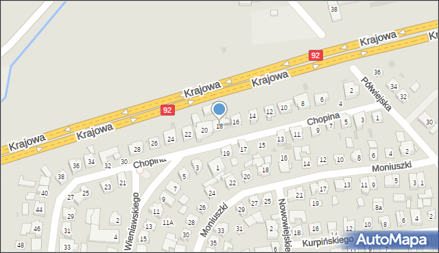 Kostrzyn, Chopina Fryderyka, 18, mapa Kostrzyn